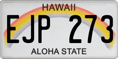 HI license plate EJP273