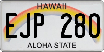 HI license plate EJP280