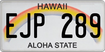 HI license plate EJP289