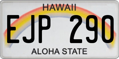 HI license plate EJP290