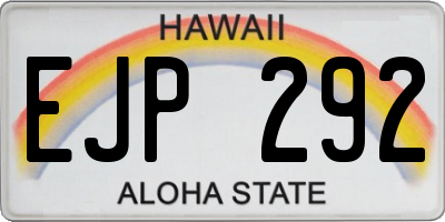 HI license plate EJP292