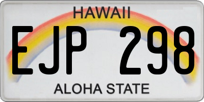 HI license plate EJP298