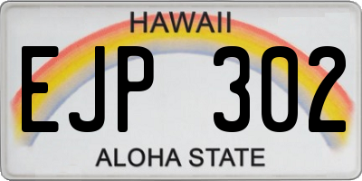 HI license plate EJP302