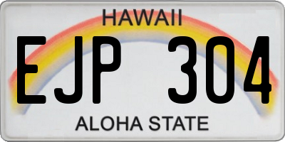 HI license plate EJP304