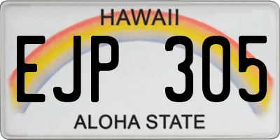 HI license plate EJP305
