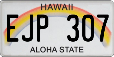 HI license plate EJP307