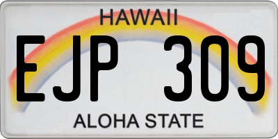 HI license plate EJP309