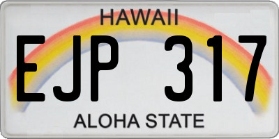 HI license plate EJP317