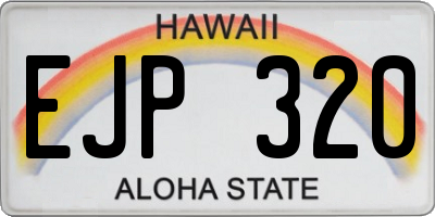 HI license plate EJP320