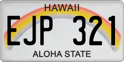 HI license plate EJP321