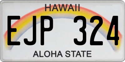 HI license plate EJP324