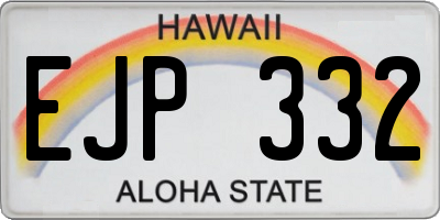 HI license plate EJP332