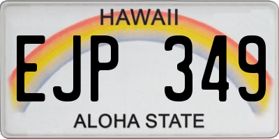 HI license plate EJP349
