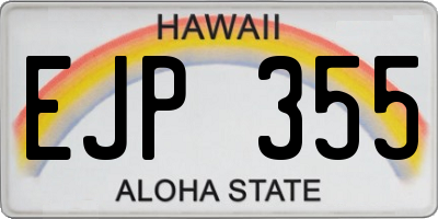 HI license plate EJP355