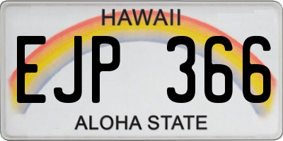 HI license plate EJP366