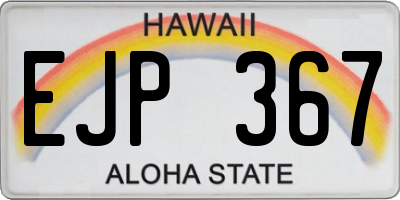 HI license plate EJP367