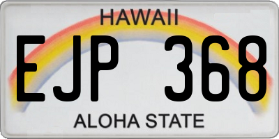 HI license plate EJP368