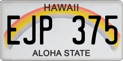 HI license plate EJP375