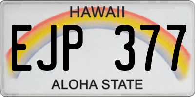 HI license plate EJP377