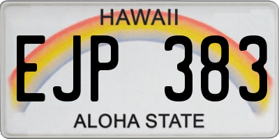 HI license plate EJP383