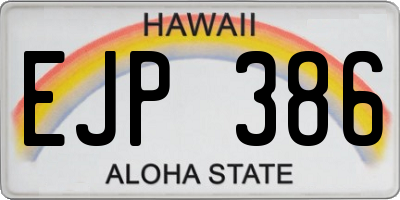 HI license plate EJP386