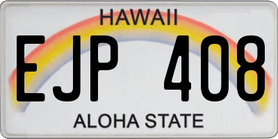 HI license plate EJP408