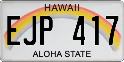 HI license plate EJP417