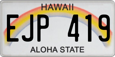 HI license plate EJP419
