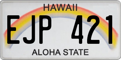 HI license plate EJP421