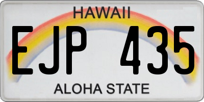 HI license plate EJP435