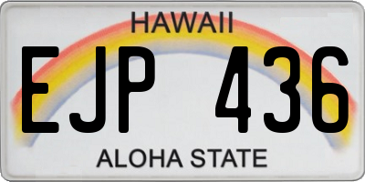 HI license plate EJP436