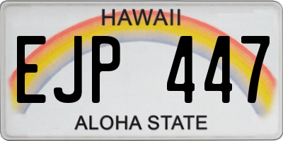 HI license plate EJP447