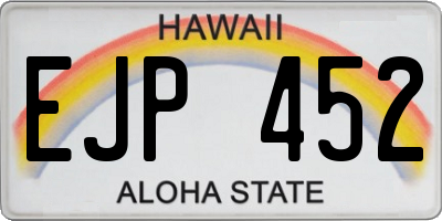 HI license plate EJP452