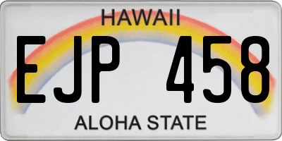 HI license plate EJP458