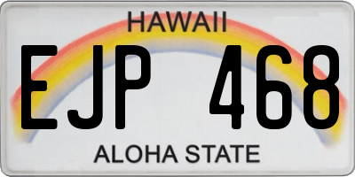 HI license plate EJP468