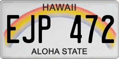 HI license plate EJP472