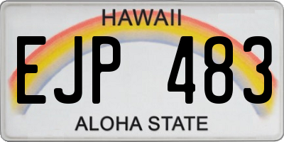 HI license plate EJP483