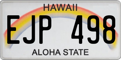 HI license plate EJP498