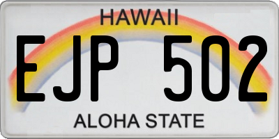 HI license plate EJP502