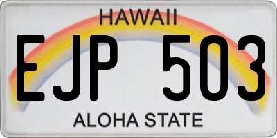 HI license plate EJP503