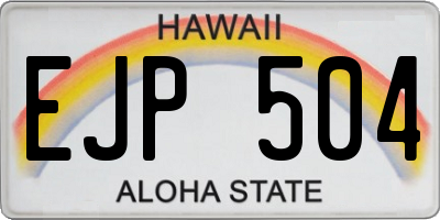 HI license plate EJP504