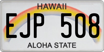 HI license plate EJP508