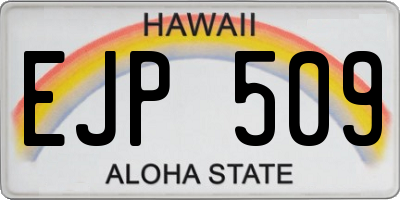 HI license plate EJP509