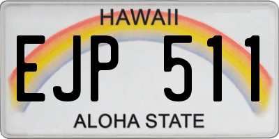 HI license plate EJP511