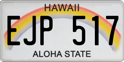 HI license plate EJP517