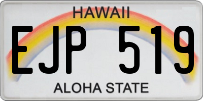 HI license plate EJP519