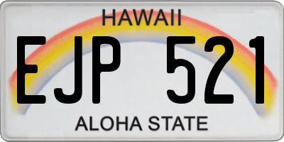 HI license plate EJP521