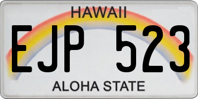 HI license plate EJP523