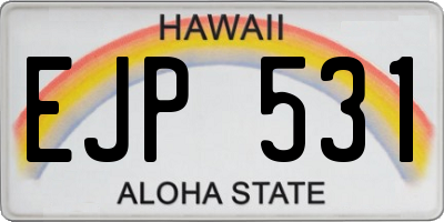 HI license plate EJP531