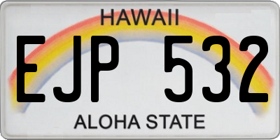 HI license plate EJP532